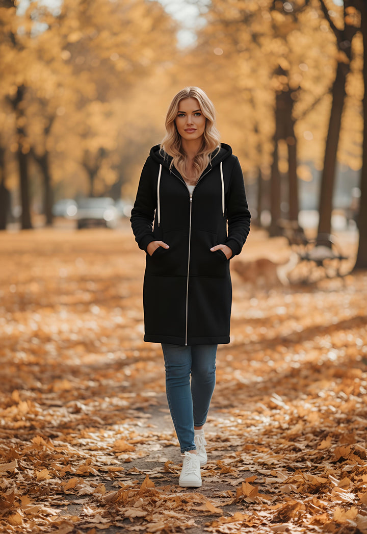 Iris Hoodie Coat – Lange Warme Hoodie met Capuchon