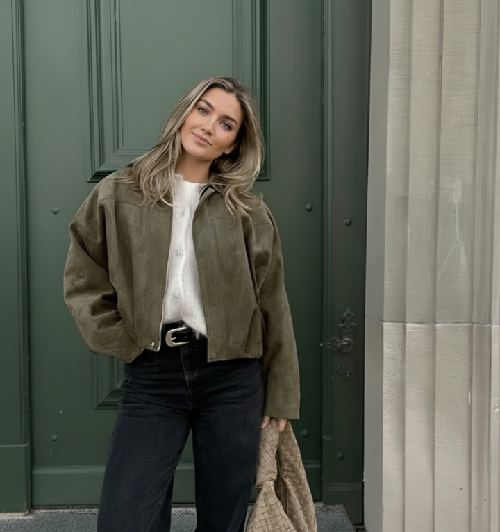 Diana Jacket – Oversized Bomber in Olijfgroen