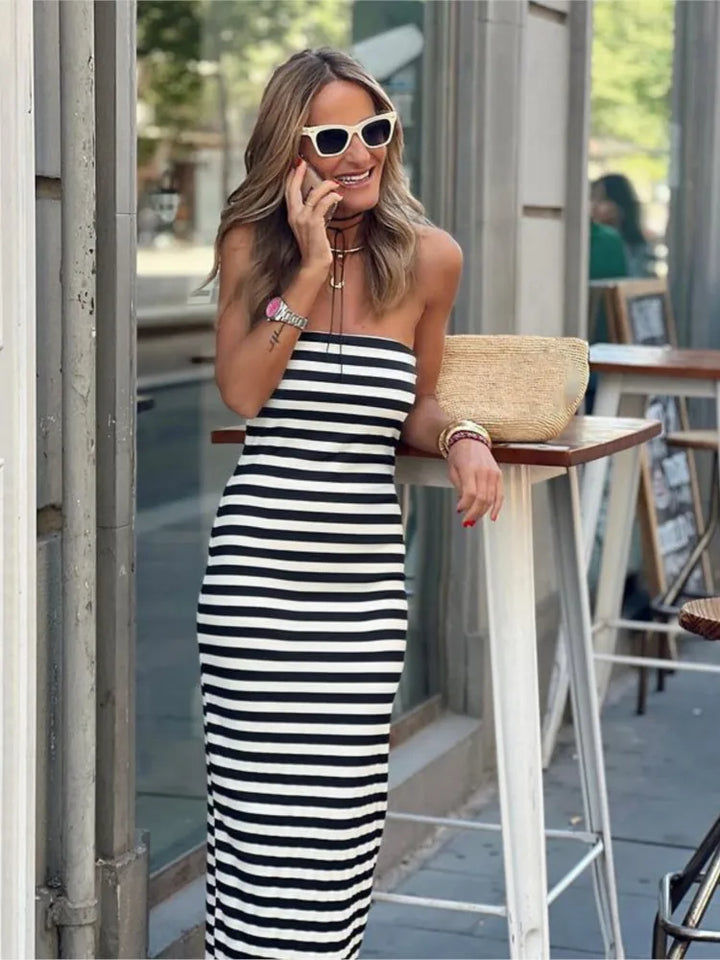 Solea Dress-Elegant gestreepte zomerjurk