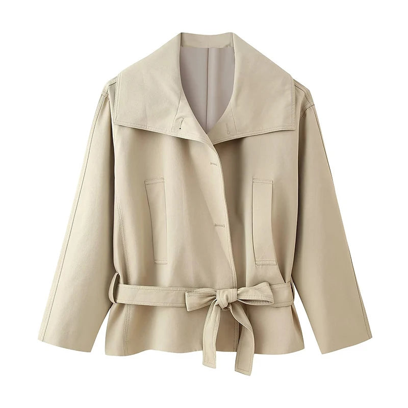Roos Cropped Trenchcoat – Chic & Elegant
