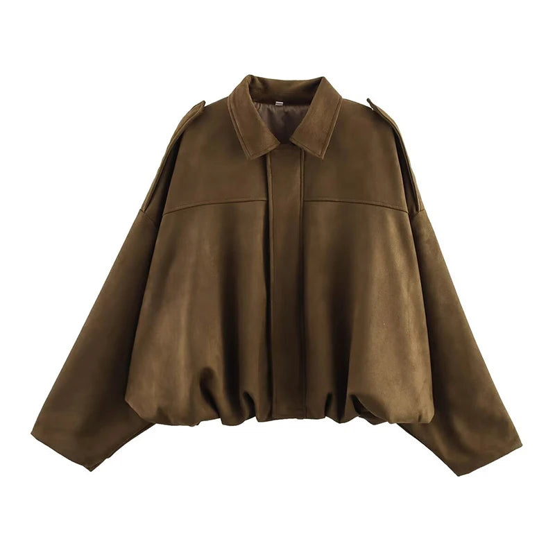 Diana Jacket – Oversized Bomber in Olijfgroen
