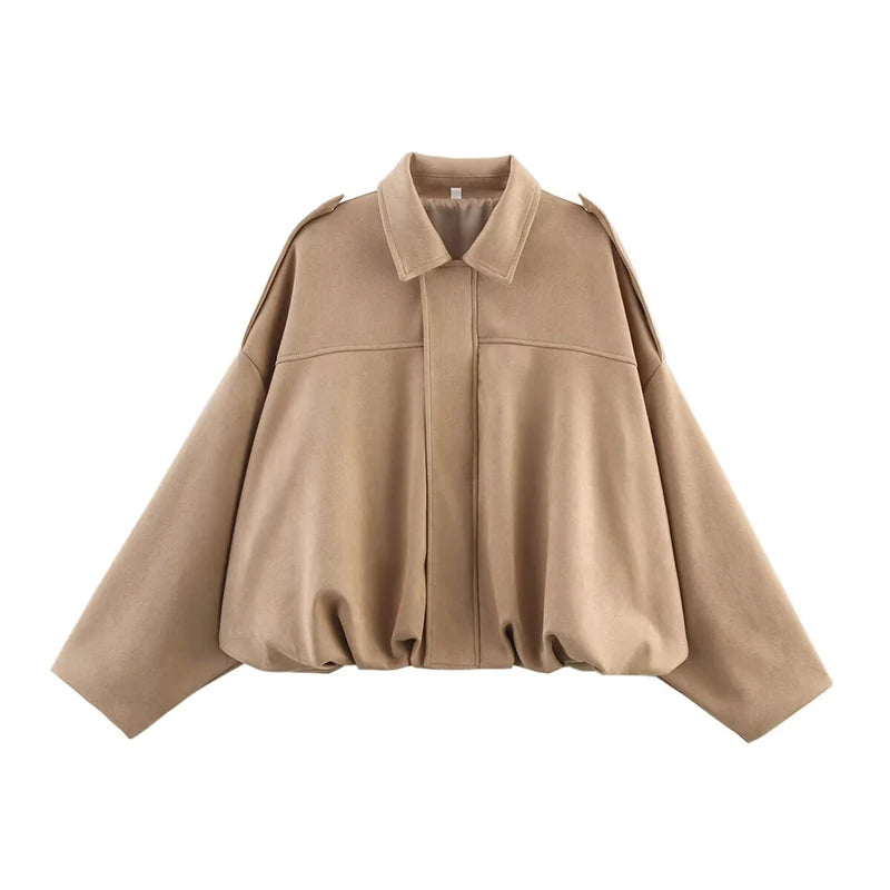 Diana Jacket – Oversized Bomber in Olijfgroen