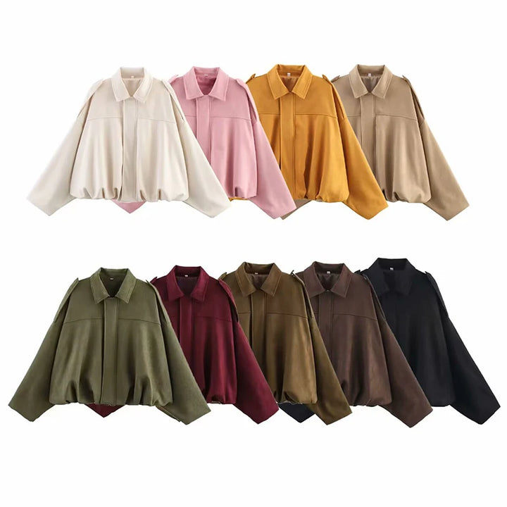 Diana Jacket – Oversized Bomber in Olijfgroen