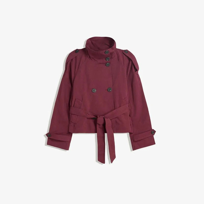 Roos Cropped Trenchcoat – Chic & Elegant