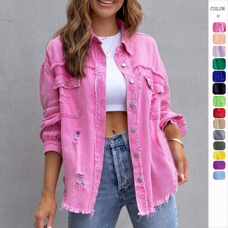 Trendy dames overhemdjack met kleuren overzicht VillanoMode Roxy