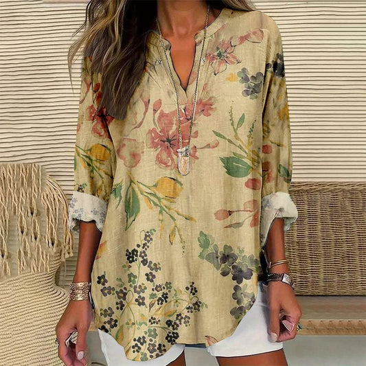 Sofie – Luchtig dames shirt met lange mouwen voor voorjaar & zomer