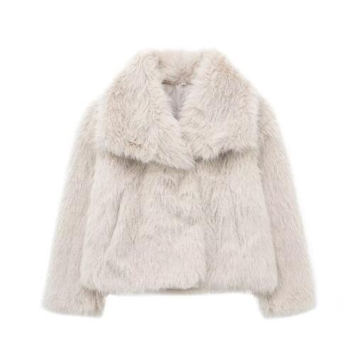 Voorjaar Plush Jas – Lichte, Casual Kraagloze Jas met Lange Mouwen - Villano mode