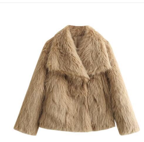 Voorjaar Plush Jas – Lichte, Casual Kraagloze Jas met Lange Mouwen - Villano mode
