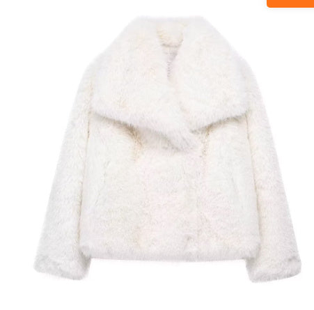 Voorjaar Plush Jas – Lichte, Casual Kraagloze Jas met Lange Mouwen - Villano mode
