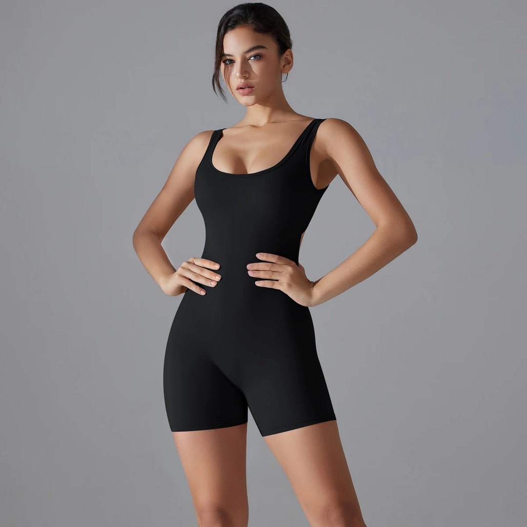 Zwarte sportieve damesjumpsuit voor training