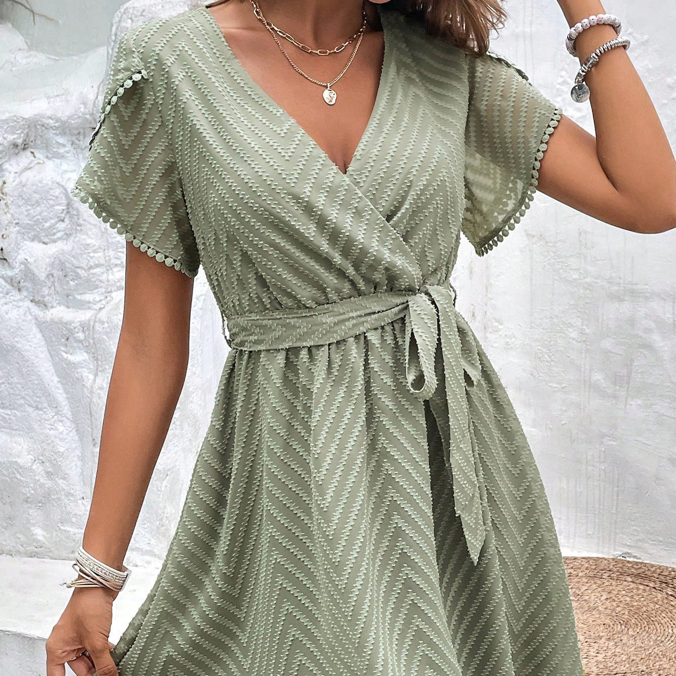 V-hals zomerjurk Europese Amerikaanse fashion