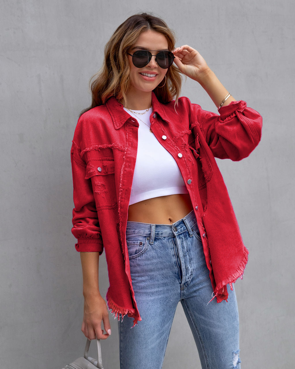 Roxy rood overhemd met kraag trendy fashion VillanoMode
