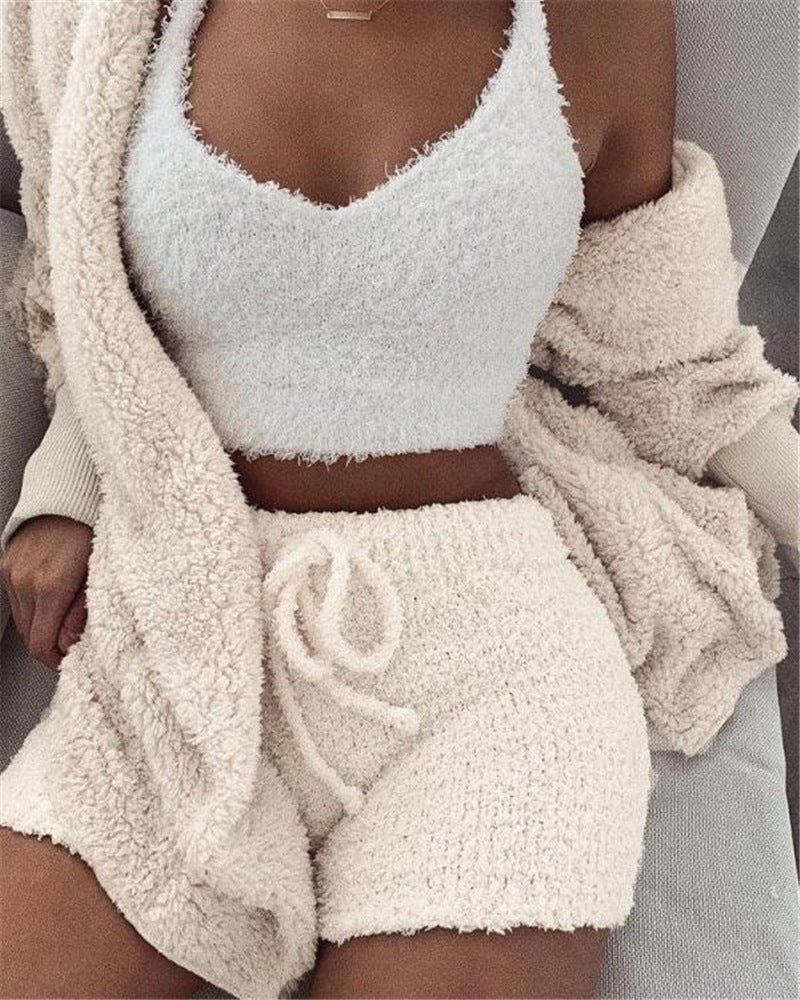 Dames pyjama set met bijpassend vest en korte broek VillanoMode