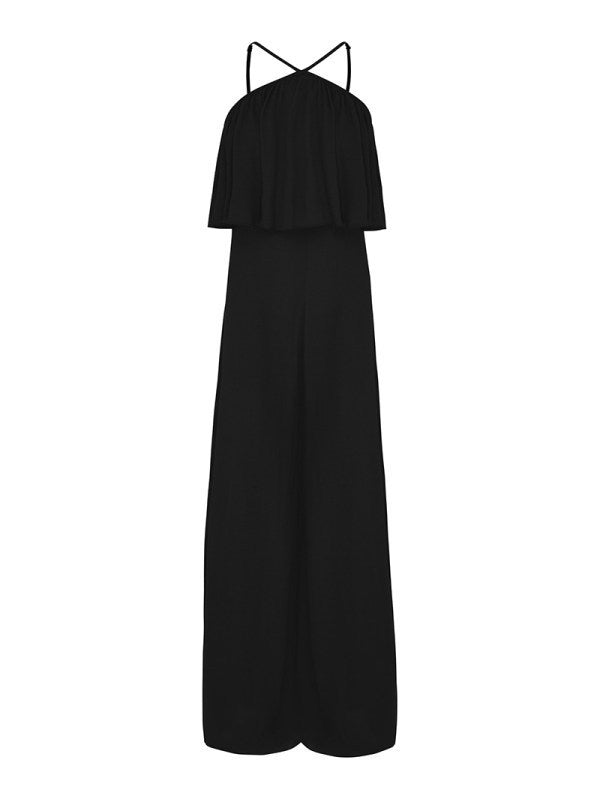 Comfortabele Helga zwarte jumpsuit met verfijnde details